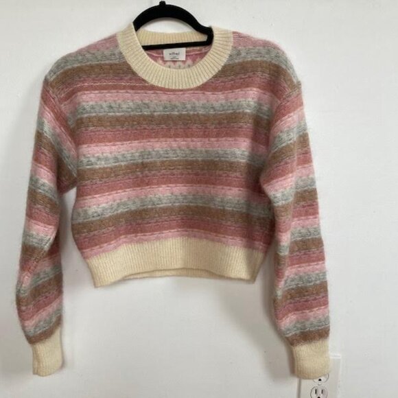 Aritzia Wilfred Cadence Soft Pastel Striped Mohair Blend Sweater (size XXS) - Picture 5 of 11